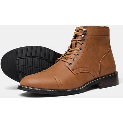 Heren Klassieke Lente Leren Enkelboots Nieuwe Mode Comfortabele Herenlaarzen 40 black