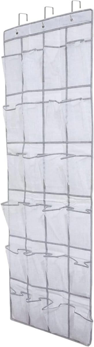 SNJY® Schoenenzak Hangend - Schoenen Opbergsysteem Deur - Schoenenrek Hangend - 163 x 48 cm - Wit