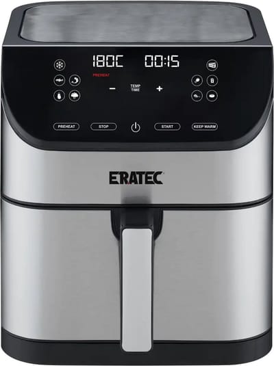 Eratec AF-60 – Heteluchtfriteuse XXL – 5,5 L – 1500 W – Zonder Olie – LED Touchscreen – 10 Programma's – Stanlees Still