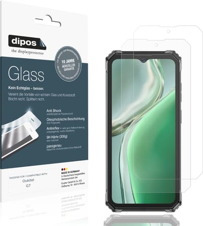dipos – 2x Matte Pantserfolie geschikt voor Oukitel G7 | 9H Screenprotector