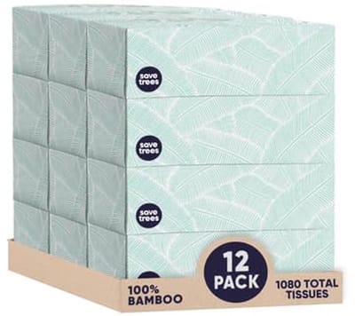 Milieuvriendelijke bamboe gezichtsweefsels - 12 dozen, hypoallergeen, 3-laags, FSC-gecertificeerd, plasticvrij