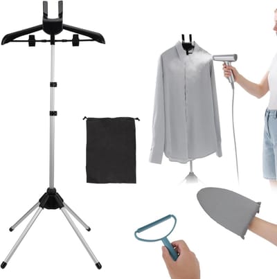 Stoomkledingrek Set - Kledingstomer Accessoires - Kreukvrije Kleding - Inclusief Strijkplank Handschoen - Verstelbaar 160cm - As Shown