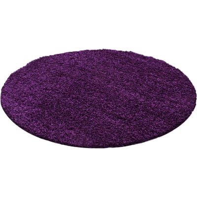 Muratap Basic rond shaggy vloerkleed paars hoogpolig- 160 cm rond
