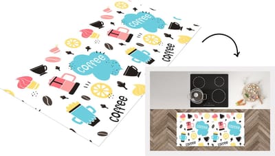 Keukenloper - Loper keuken - Patronen - Koffiebonen - Koffie - IJs - 120x60 cm - Keukenloper vinyl