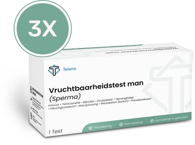 3 stuks Spermatest Vruchtbaarheidstest Man Thuistest - Spermtest Zelftest voor Thuis - Telano Thuistest