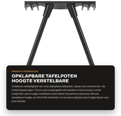 Dailygoods- Tafelpoten Hoogte Verstelbaar - Opklapbare Tafelpoten - Aluminiumlegering - Lichtgewicht - Draagbaar - Vergrendelingsmechanisme - Opklapbare Tafel