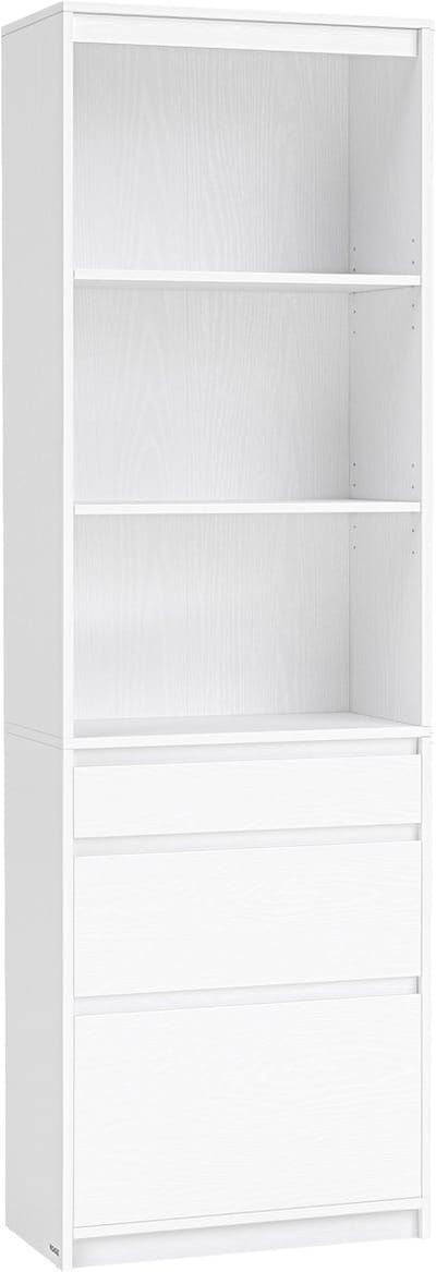 VASAGLE - Boekenkast - 3 Lades - Verstelbare Planken - 180 cm Hoog - Voor Woonkamer Slaapkamer Kantoor