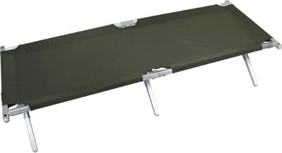 US Army veldbed met draagtas aluminium 197x69x43 cm, legergroen, naar origineel US Army model