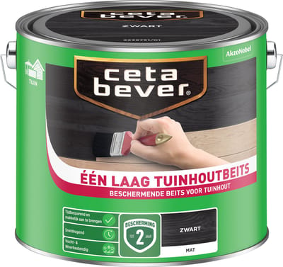 Cetabever - Een Laag Tuinhoutbeits - Zwart - 2,5 L