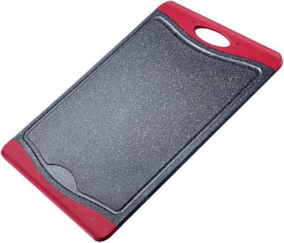Westmark Snijplank, met sapgeul, antislip en mesvriendelijk, snijoppervlak: 43 x 30,5 cm, granietlook, kunststof, antraciet/rood, 62172270