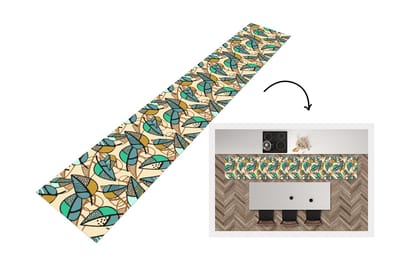 Keukenloper - Loper keuken - Bladeren- Bohemian - Natuur - Patronen - 300x50 cm - Keukenloper vinyl