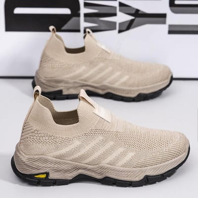 Nieuwe Heren Vliegweefschoenen Sport Outdoor Luie Sneaker Nieuwe Casual Ademende Eén Pedaal Heren Casual Schoenen 44 gray