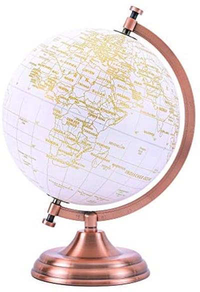 Gouden Wereldbol 20 cm - Educatief en Decoratief voor Thuis en Kantoor
