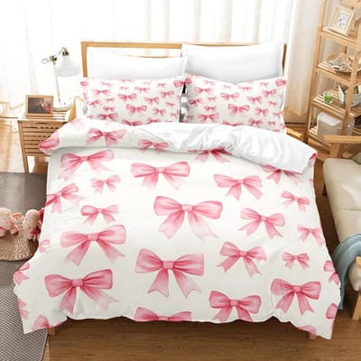 Ensembles de literie à nœud papillon de style populaire Doux et doux pour la peau Draps et housses de couette Confortables et charmants Convient à tous les âges EU King 240x220cm