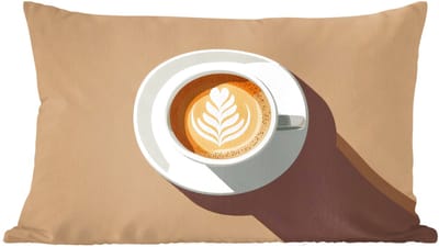 Sierkussens - Kussentjes Woonkamer - 60x40 cm - Cappuccino - Kop - Schotel - Minimalitisch