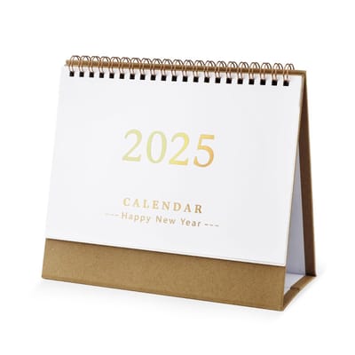 Dailygoods- Bureaukalender 2024-2025 - Staande Flip-Kalender - 19x16x8cm - 18 Maanden - Voor School/Kantoor - Papier