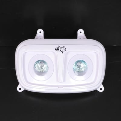 frontoptiek één voor scooter mbk 50 spirit 2004 wit / 2 x 12v 20w Ø50mm nieuw
