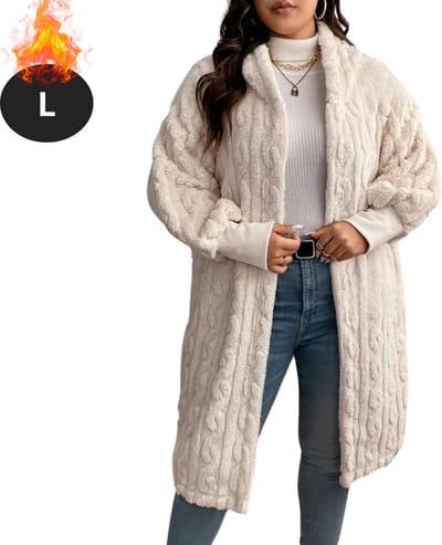 Livano Winterjas - Lange Winterjas Dames - Winter - Volwassen - Stijlvol - Teddy Jas Dames - Beige - L