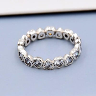Originele Forever More Liefdeshart Met Kristallen Ringen Voor Vrouwen 925 Sterling Zilveren Ring Bruiloft Feest Cadeau Sieraden 7 gray