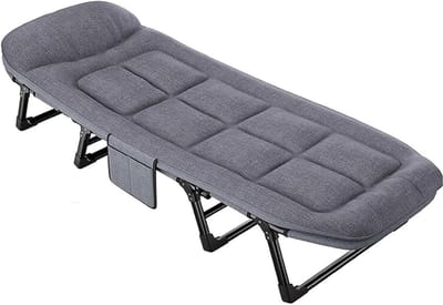 Veldbed Campingbed - Gastenbed Vouwbed - Buiten Ontspannen - Verstelbare 6 Posities - 190x66x30cm - One Color