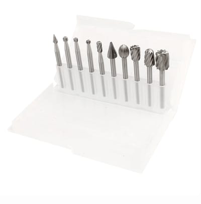 Freesset 10-delig – Mini Frezenset Ø 3 mm (⅛ inch) – Voor Houtbewerking & Multitool – Geschikt voor Dremel
