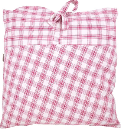 Kussen Summer Check With Ties And Topf Rood | 50 X 50 | Sierkussen Voor Woonkamer Of Slaapkamer