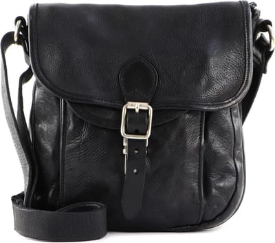 CAMPOMAGGI Leren Schoudertas Venere Crossbody Bag Nero Zwart