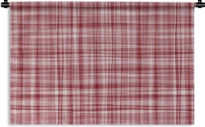 Wandkleed - Wanddoek - Patroon - Rood - Waves - 90x60 cm - Wandtapijt