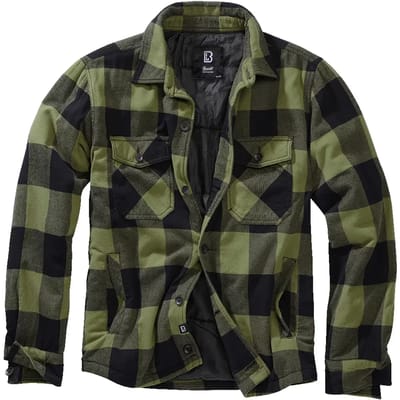 Brandit Flannel Heren Tussenseizoensjas - zwart/olijf - 4XL