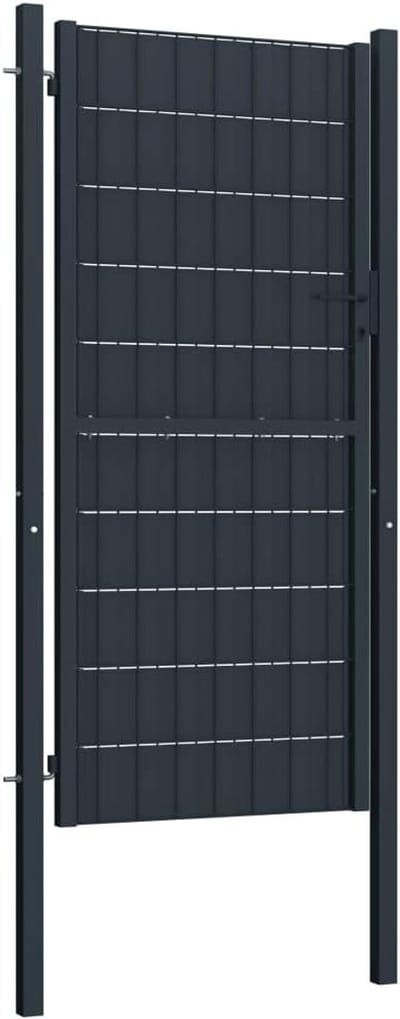 Tuinpoort Staal - Hekwerk Poort - Toegang Beveiligen - Inclusief Palen - 100x124cm - Antraciet