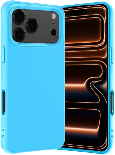 Hoes - Geschikt voor iPhone 17 Pro / 18 Pro - Sterk & Shockproof - Hoesje Cover - Siliconen Case - Lichtblauw
