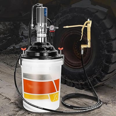 Pneumatische Vetspuit - Vetpomp Set - Machine Smeren - Hoge Druk 60:1 - 3.8m Slang - Grijs