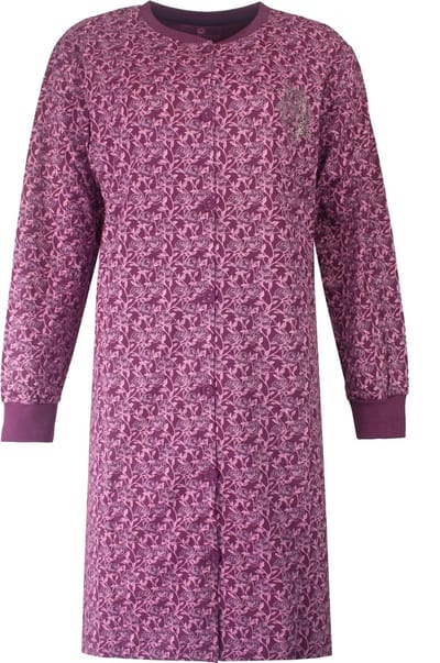 Tenderness Dames Nachthemd - Doorknoop - Paars - Maat S