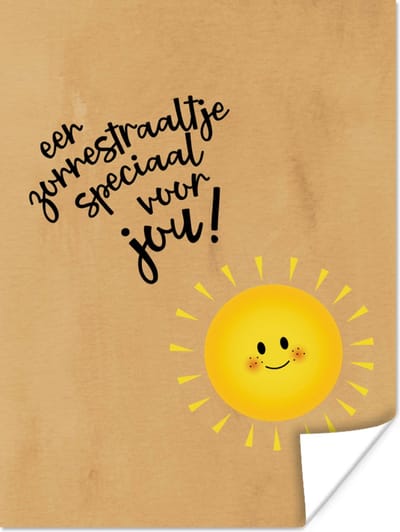 Poster Beterschap - Quotes - Zon - 120x160 cm XXL