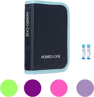 Homeopathie Etui met 40 Ruimtes voor Kleine Buisjes - Draagbare Opbergcase Blauw