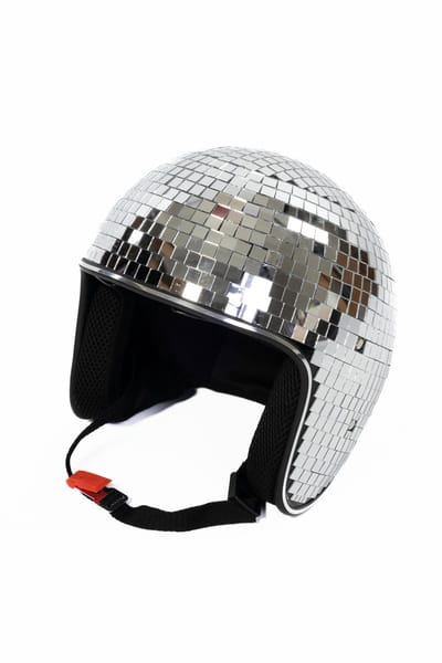 KIMU® Discobal Helm Spiegeltjes - Dames Heren maat 56 t/m 60 - Disco Rolschaatsen Skihelm Discobol Glitter Scooterhelm Motor Ski Wintersport Discohelm Motorhelm Festival
