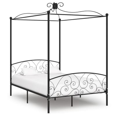 vidaXL - Hemelbedframe - metaal - zwart - 120x200 - cm
