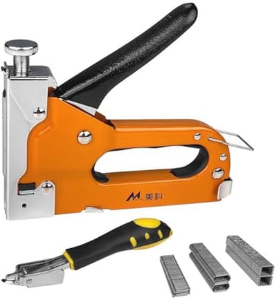 3-in-1 Nietmachine voor Hout - Handmatig Nagelpistool met Klemmen en Regelbare Schietkracht