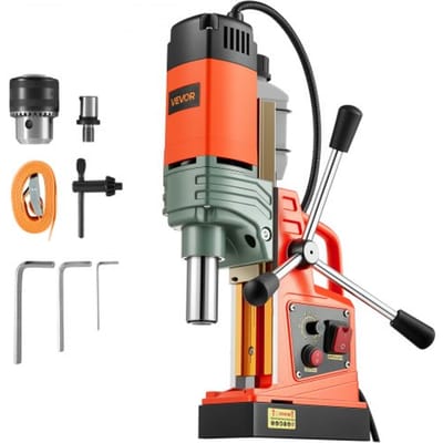 VEVOR Magnetische Boormachine 1350 W 50 mm Boordiameter, 12500 N Vermogen, Draagbare Magnetische Boormachine met Regelbare Snelheid & Weldon As, voor Metaaloppervlakken Industrie DIY