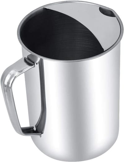 VHV - Waterkan - Schenkkant - RVS waterkan - Set van 1 - Met ijsvanger - 1.8 Liter - Voor horeca, buffet en feesten - Roestvrij staal - Zilver