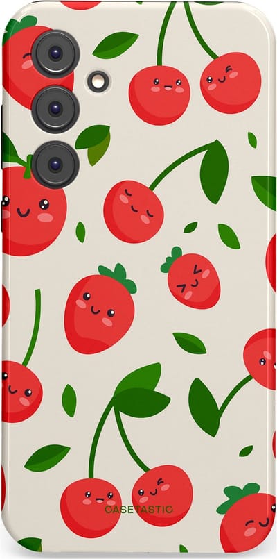 Casetastic Hoesje Geschikt voor Samsung A35 - Stijlvolle Beschermende Duo-layer Case - Knappe Kers