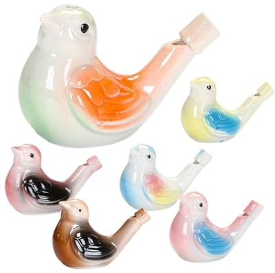 Vogelfluitjes,Minging 6 Stuks Watervogels Fluitje Watervulbaar Keramische Fluitje Keramiek Dier Gevormd Fluitje Kinderen Baby Fluitje Geluid Van Heldere Vogelgezjilp Vogelfluitje Voor Kinderen