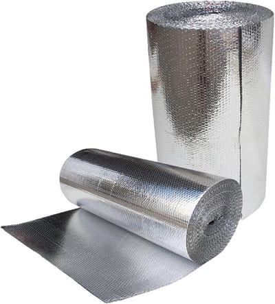 Isolatie folie - Reflecterende noppenfolie - Energie besparen - Dubbele bubbel isolatie - Zilver