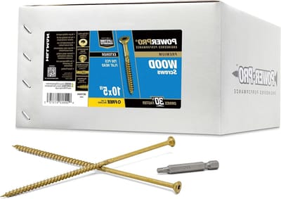 Power Pro 967784 houtschroeven, premium terrasschroeven voor buiten, roestbestendig, epoxy gecoat brons, 750 stuks doos