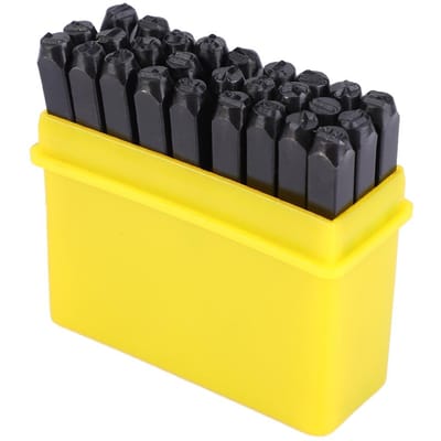 36Pcs set Carbon Steel Number Letter Alphabet Punch Metal Stamp Tool Kit  + Case