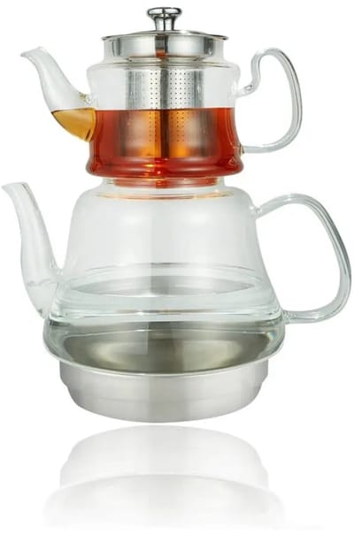 Kadirelli Berrak theepot XL – Turkse glazen theepot – transparant – 0,60L/1,8L