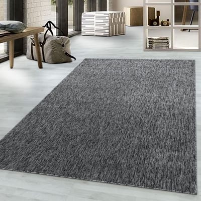 Glanzend gemarmerd vloerkleed met korte pool voor de woonkamer, 4 mm hoog, grijs 80x150 cm