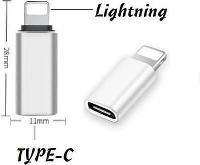 Vrouwelijke type-c naar iphone mannelijke zilver adapter Voor iphone  Type-C Om 8pin
