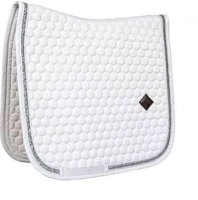Kentucky Horsewear - Zadeldoek glitter band dressage wit/silver