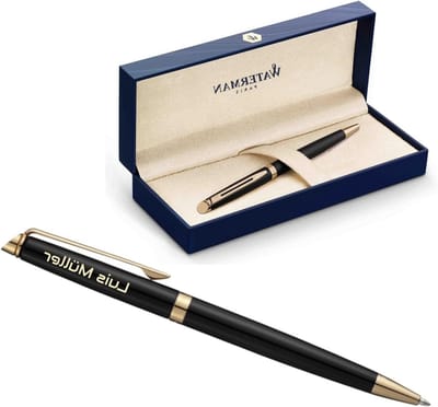 Elegante Balpen - Schrijfgerei Cadeau - Dagelijks Schrijven - Gepersonaliseerde Gravure - 176 x 51 x 30 mm - Mat Zwart